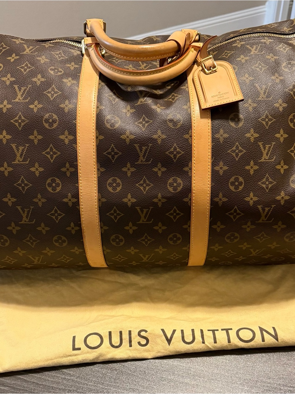 Louis Vuitton Classic Monogram Keepall 60 Travel Duffle Bag